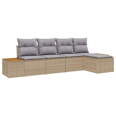 Tuinbankenset 6 st 5-Aantal zitplaatsen Beige en Licht Grijs