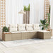 Tuinbankenset met kussen 6 pcs Beige en Crème Polyrattan