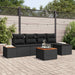 Tuinbankenset 6 st 5-Aantal zitplaatsen Zwart Polyrattan