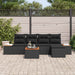 Tuinbankenset 6 st 5-Aantal zitplaatsen Zwart Polyrattan