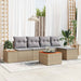 Tuinbankenset 6 st 5-Aantal zitplaatsen Beige en Licht Grijs