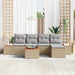 Tuinbankenset 6 st 5-Aantal zitplaatsen Beige en Licht Grijs