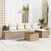 Tuinbankenset met kussen 6 pcs Beige en Crème Polyrattan