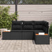 Tuinbankenset 4 st 4-Aantal zitplaatsen Zwart Polyrattan