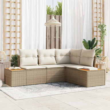 Tuinbankenset 4 st 4-Aantal zitplaatsen Beige en Crème