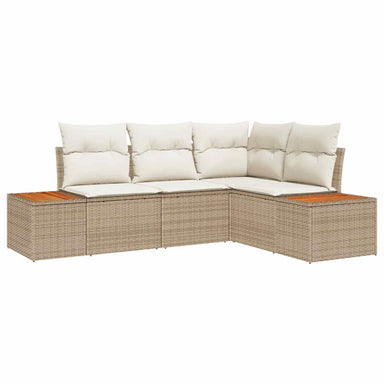 Tuinbankenset 4 st 4-Aantal zitplaatsen Beige en Crème