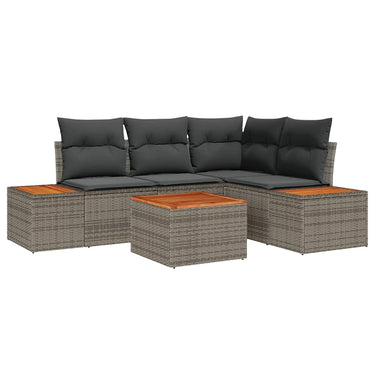 Tuinbankenset 4 st 4-Aantal zitplaatsen Grijs Polyrattan