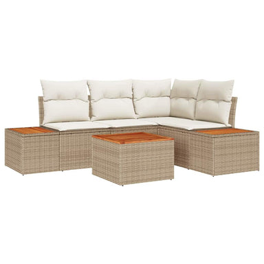 Tuinbankenset 4 st 4-Aantal zitplaatsen Beige en Crème