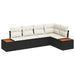 Tuin Sofa Set 5 st 5-Aantal zitplaatsen Zwart en crème