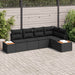 Tuin Sofa Set 5 st 5-Aantal zitplaatsen Zwart Poly riet