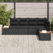 Tuin Sofa Set 5 st 5-Aantal zitplaatsen Zwart Poly riet