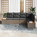 Tuin Sofa Set 5 st 5-Aantal zitplaatsen Grijs Poly riet