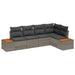 Tuin Sofa Set 5 st 5-Aantal zitplaatsen Grijs Poly riet