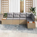 Tuin Sofa Set 5 st 5-Aantal zitplaatsen beige en lichtgrijs