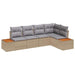 Tuin Sofa Set 5 st 5-Aantal zitplaatsen beige en lichtgrijs