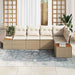 Tuin Sofa Set 5 st 5-Aantal zitplaatsen beige en crèmekleurig