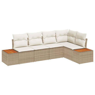 Tuin Sofa Set 5 st 5-Aantal zitplaatsen beige en crèmekleurig