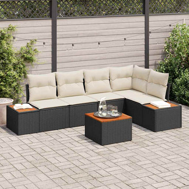 Tuin Sofa Set 5 st 5-Aantal zitplaatsen Zwart en crème