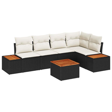 Tuin Sofa Set 5 st 5-Aantal zitplaatsen Zwart en crème