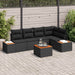 Tuin Sofa Set 5 st 5-Aantal zitplaatsen Zwart Poly riet