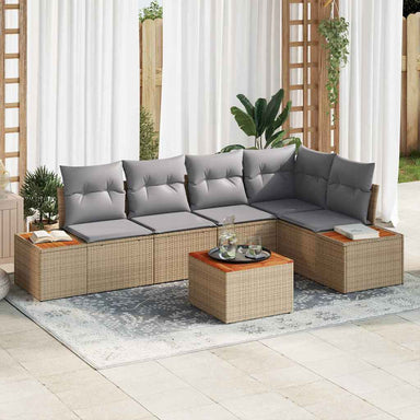 Tuin Sofa Set 5 st 5-Aantal zitplaatsen beige en lichtgrijs