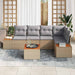 Tuin Sofa Set 5 st 5-Aantal zitplaatsen beige en lichtgrijs
