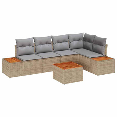 Tuin Sofa Set 5 st 5-Aantal zitplaatsen beige en lichtgrijs