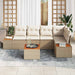 Tuin Sofa Set 5 st 5-Aantal zitplaatsen beige en crèmekleurig