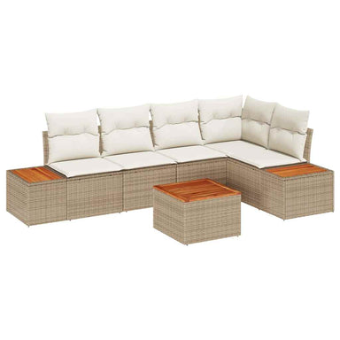 Tuin Sofa Set 5 st 5-Aantal zitplaatsen beige en crèmekleurig