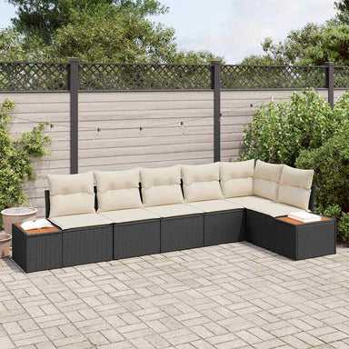 Tuinbankenset 6 st 6-Aantal zitplaatsen Zwart en Crème
