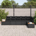 Tuinbankenset 6 st 6-Aantal zitplaatsen Zwart Polyrattan