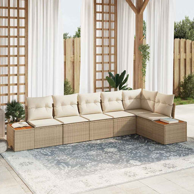 Tuinbankenset 6 st 6-Aantal zitplaatsen Beige en Crème
