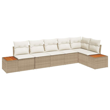 Tuinbankenset 6 st 6-Aantal zitplaatsen Beige en Crème