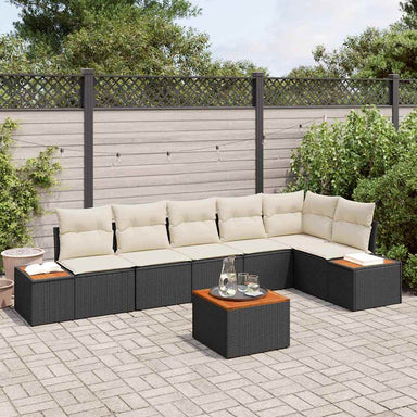 Tuinbankenset 6 st 6-Aantal zitplaatsen Zwart en Crème