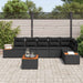 Tuinbankenset 6 st 6-Aantal zitplaatsen Zwart Polyrattan