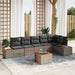 Tuinbankenset 6 st 6-Aantal zitplaatsen Grijs Polyrattan
