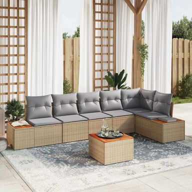 Tuinbankenset 6 st 6-Aantal zitplaatsen Beige en Licht Grijs