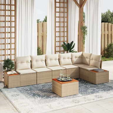 Tuinbankenset 6 st 6-Aantal zitplaatsen Beige en Crème