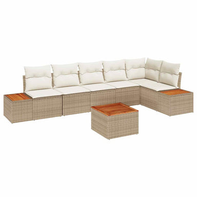 Tuinbankenset 6 st 6-Aantal zitplaatsen Beige en Crème