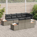 Tuinbankenset 7 st 7-Aantal zitplaatsen Grijs Polyrattan