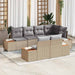 Tuinbankenset 7 st 7-Aantal zitplaatsen Beige en Licht Grijs