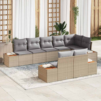 Tuinbankenset 8 st 8-Aantal zitplaatsen Beige en Licht Grijs
