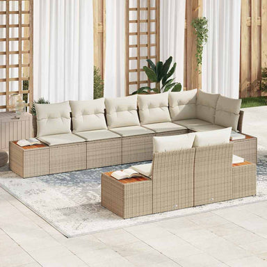 Tuinbankenset 8 st 8-Aantal zitplaatsen Beige en Crème