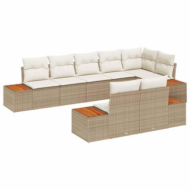 Tuinbankenset 8 st 8-Aantal zitplaatsen Beige en Crème