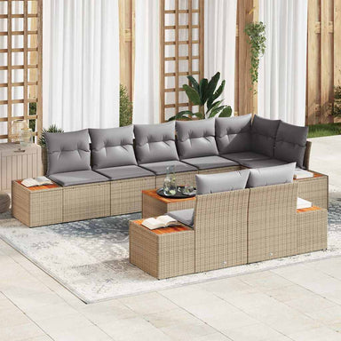 Tuinbankenset 8 st 8-Aantal zitplaatsen Beige en Licht Grijs