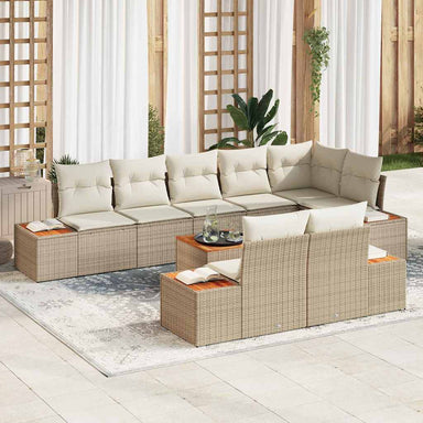 Tuinbankenset 8 st 8-Aantal zitplaatsen Beige en Crème