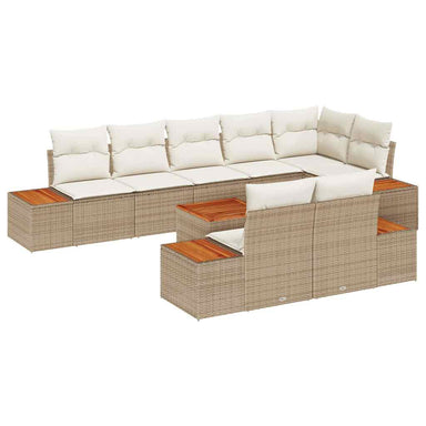 Tuinbankenset 8 st 8-Aantal zitplaatsen Beige en Crème