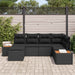 Tuinbankenset 7 st 6-Aantal zitplaatsen Zwart Polyrattan