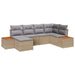 Tuinbankenset 7 st 6-Aantal zitplaatsen Beige en Licht Grijs