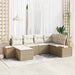 Tuinbankenset 7 st 6-Aantal zitplaatsen Beige en Crème